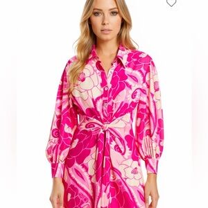 FARM Rio Tropical Groove Midi Dress NEW pink